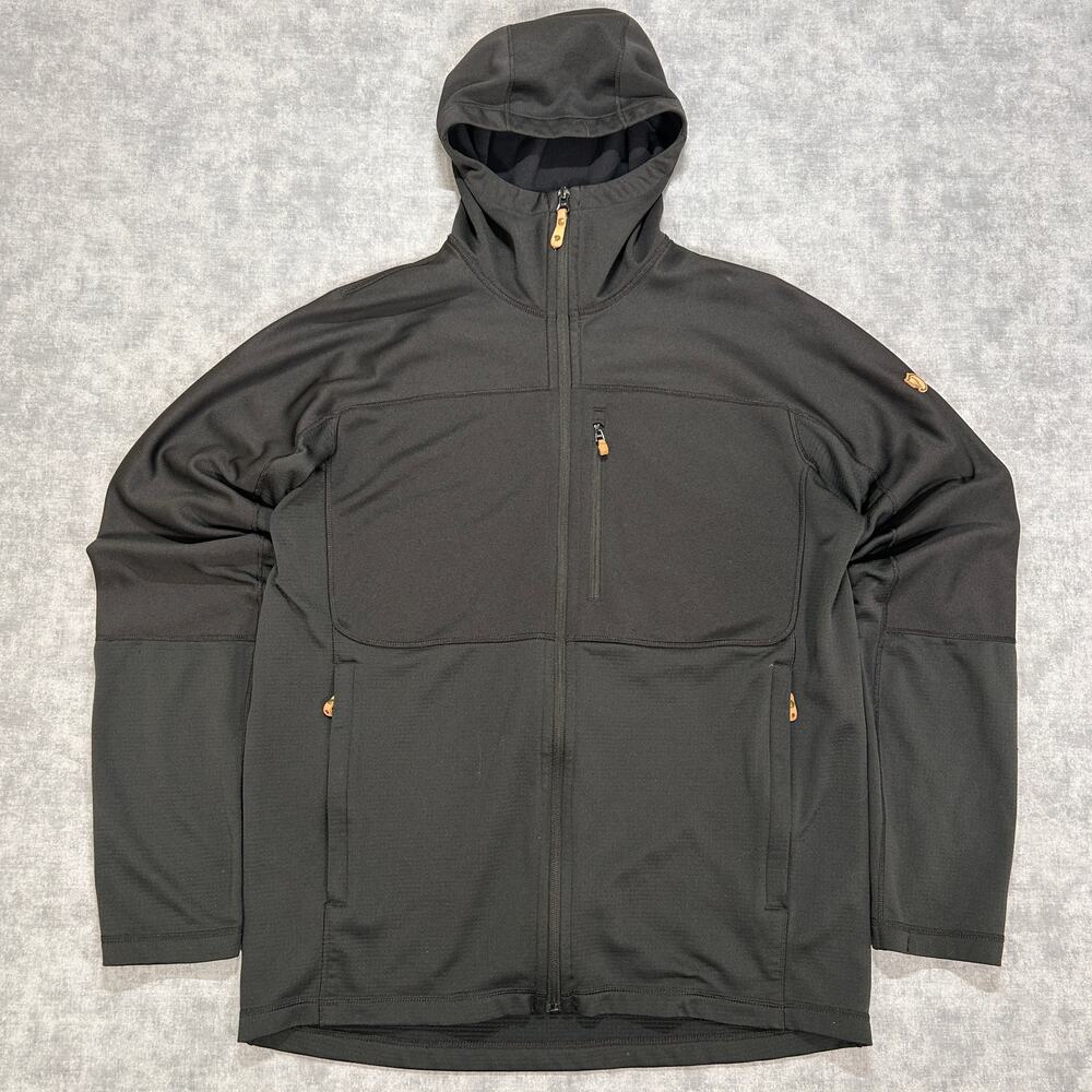 Fjallraven Abisko Trail Fleece Hoodie 82257 Mens XL Black Full Zip Jacket